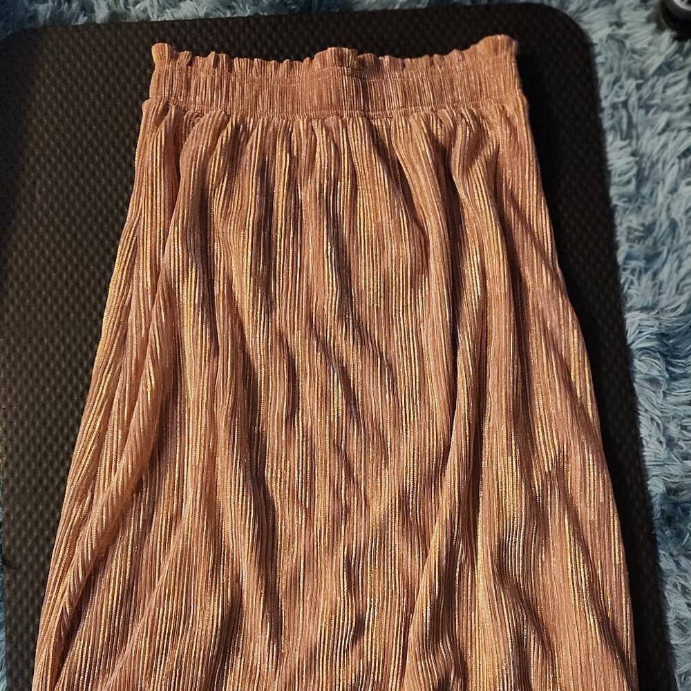 Rose Gold Long Maxi Skirt NWT